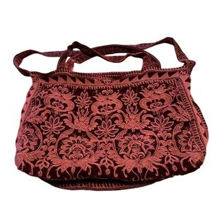 Johnny Was Hirsch Embroidered Velvet Tote Bag